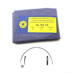 C.S. Osborne 12/Pk. Curved Needles Light #501-1/2, Size 2" Made In USA