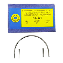 C.S. Osborne Pack Of 12 Curved Needles Heavy #501-2 (Size 2") Made In USA