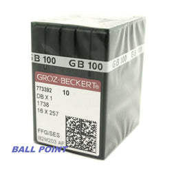 100 Groz Beckert Ball-Point (FFG/SES) 16X231 16X257 DBX1 Sewing Machine Needles