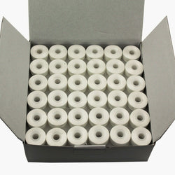 Cutex L-Size White Polyester Prewound Embroidery Bobbins - 144/Pk