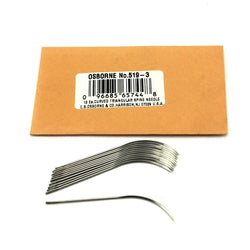 C.S. Osborne 12/Pk. 3" Curved Triangular Point Outside Spine Needles