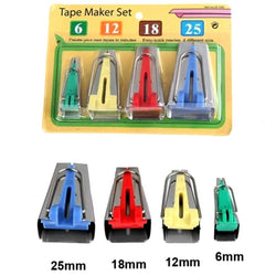 Bias Tape Maker - 4 Size Set (6mm, 12mm, 18mm, 25mm) - Create Your Own Tapes
