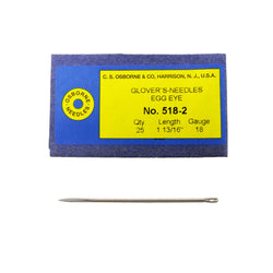 C.S. Osborne Pack Of 25 Glover's Needles #518 (518-2) Size 2 Made In USA