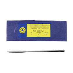 C.S. Osborne Pack Of 12 Striaght Pack Needles #508-1/2, Size 6" Upholstery