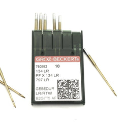 10 Pk. Groz-Beckert 134LR, 135X8, 797LR Gebedur Titanium Leather Point Needles