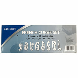 Westcott French Curve Template Set of 8, FC-8, Curves With Inking Edge