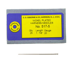 C.S. Osborne Pack Of 25 Harness Needles #517 (517-5) Size 5 Made In USA