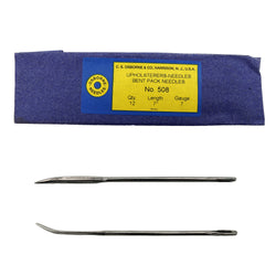 C.S. Osborne Pack Of 12 Bent Pack Needles #508, Size 7" Upholsterers Needle