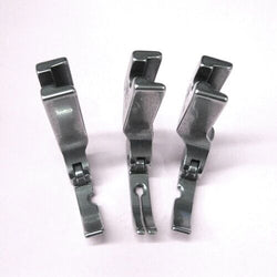 Industrial Sewing Machine Hinged Narrow Left, Right & Center Zipper Foot Set