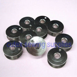 Pack of 10 Metal Bobbins - Husqvarna Viking 19E, 21, 49, 51, 52, 2000, 6000