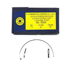 C.S. Osborne 12/Pk Curved 3-Sq. Point Needles Extra Light #502X Size 4"