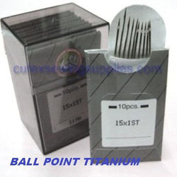 100 15X1ST Titanium Ball Point Flat Shank Embroidery Needle (Same as 130/705H-E)
