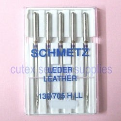 Schmetz 130-705H-LL Leather Point Needles For Home Sewing Machines - 5 Pk