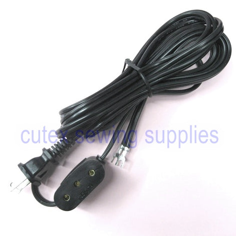 Power Cord, Double Lead For Singer 15-81, 15-90, 221, 222 Sewing