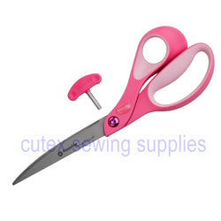 Westcott 15340 ExtremEdge Titanium 9" Pink Bent Handle Scissors Trimmers