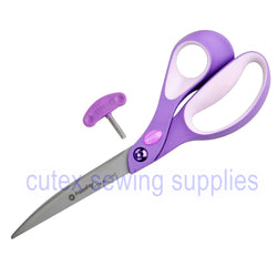 Westcott 15339 ExtremEdge Titanium 9" Violet Bent Handle Scissors Trimmers